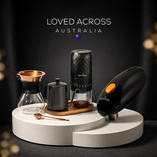 Premium Coffee & Kitchen Bundle : Coffee Set With Grinder + Electric Can Opener