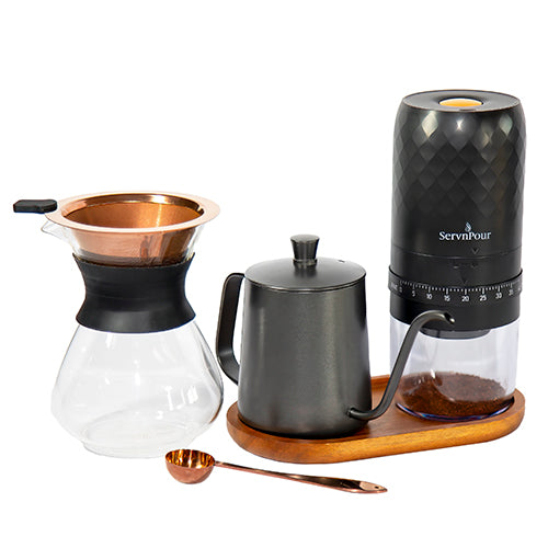 Coffee set with grinder